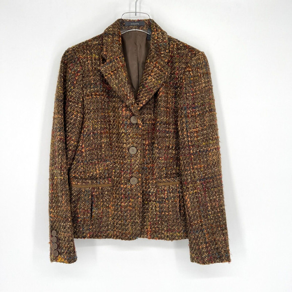 Liz Claiborne Blazer Womens 6 Tweed VTG Preppy Wool Blend Academia Old Money - Picture 1 of 8